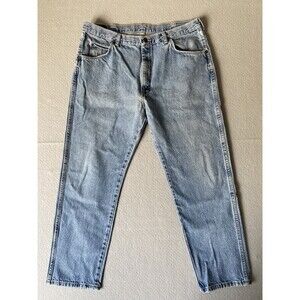 Wrangler Jeans 35x28 Blue Relaxed Fit Straight Light Denim Work Wear Tag 38x30